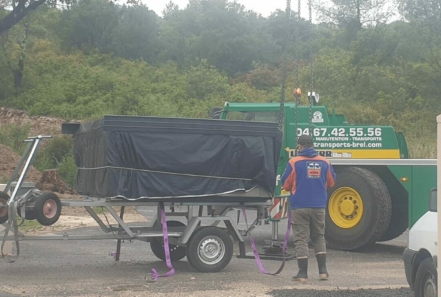 Préparation du spa Caldera pour levage à Saint-Vincent-de-Barbeyrargues